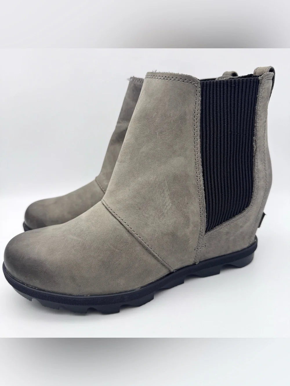 Sorel Joan of Arctic Wedge II Chelsea Boots Quarry Waterproof Women's Size 8.5